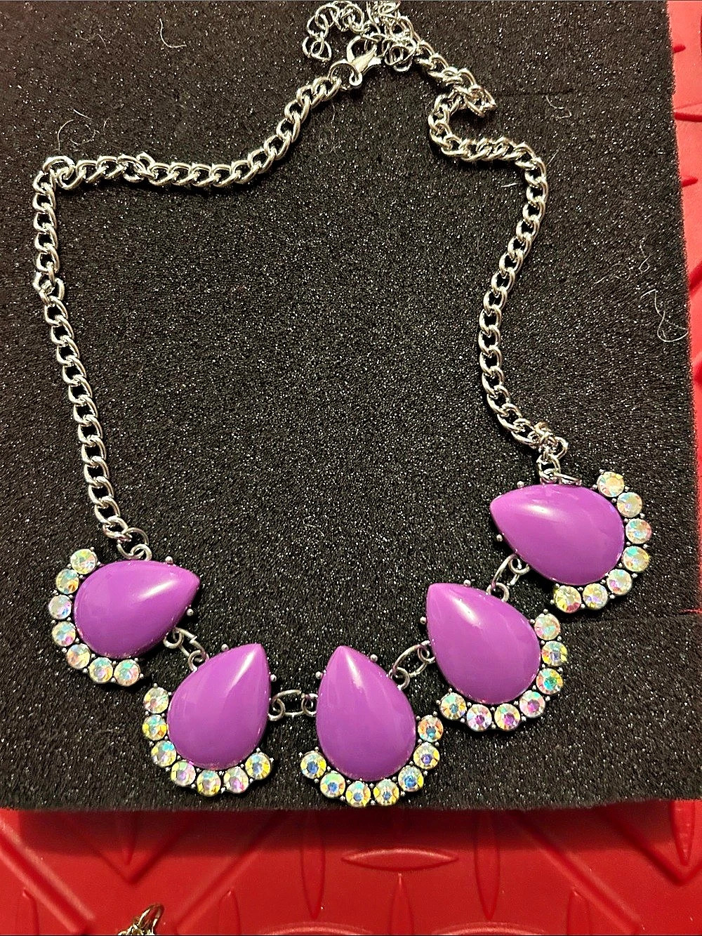 Purple Statement Rhinestone Necklace